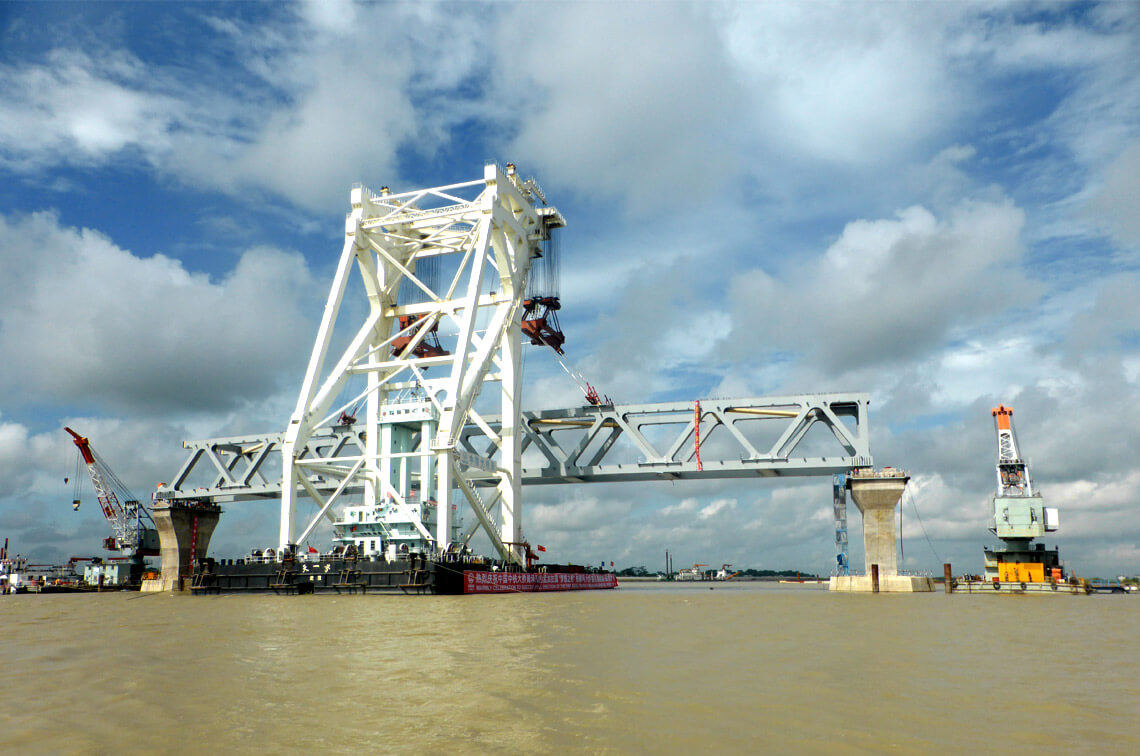 First span on 6.15km long road and rail Padma Bridge is installed